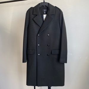 Double breasted wool blend coat